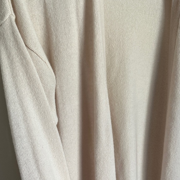 Garnet Hill 100% Cashmere Soft Cream Open-Front Cardigan with Pockets - Picture 7 of 8